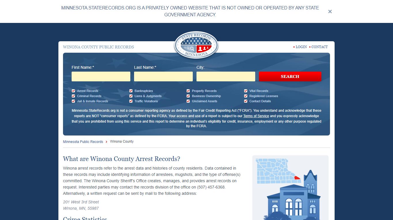 Winona County Arrest, Court, and Public Records