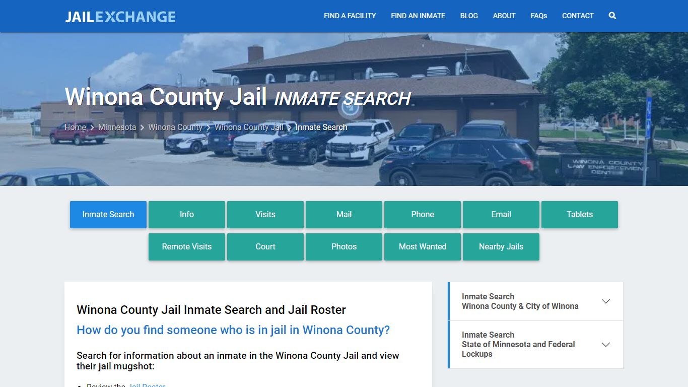 Inmate Search: Roster & Mugshots - Winona County Jail, MN - Jail Exchange